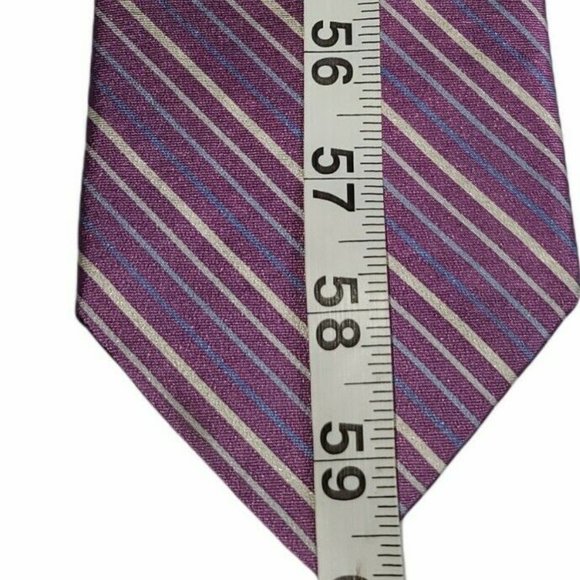 Brooks Brothers 346 Mens Silk Tie Purple Blue White Stripes - Picture 4 of 5